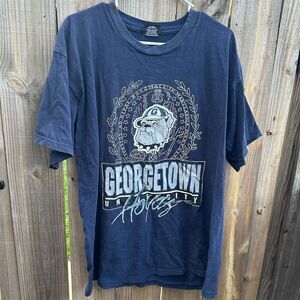 Vintage Georgetown Hoyas Men's XL Blue Graphic T-Shirt 90s Sports Tee